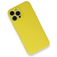 Newface iPhone 13 Pro Kılıf Nano içi Kadife Silikon - Sarı
