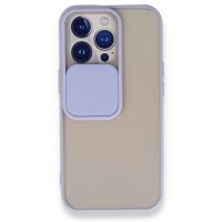 Newface iPhone 13 Pro Kılıf Palm Buzlu Kamera Sürgülü Silikon - Lila