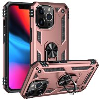 Newface iPhone 13 Pro Kılıf Sofya Yüzüklü Silikon Kapak - Rose