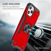 Newface iPhone 13 Pro Kılıf Zegna Yüzüklü Silikon Kapak - Kırmızı