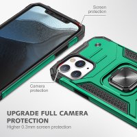 Newface iPhone 13 Pro Kılıf Zegna Yüzüklü Silikon Kapak - Koyu Yeşil