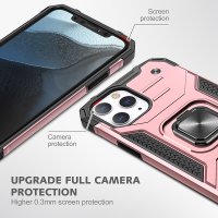 Newface iPhone 13 Pro Kılıf Zegna Yüzüklü Silikon Kapak - Rose