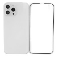 Newface iPhone 13 Pro Max Kılıf 360 Mat Full Body Silikon Kapak - Beyaz