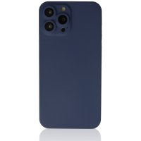 Newface iPhone 13 Pro Max Kılıf 360 Mat Full Body Silikon Kapak - Mavi