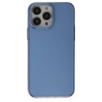 Newface iPhone 13 Pro Max Kılıf Anka PC Sert Metal Kapak - Mavi
