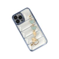 Newface iPhone 13 Pro Max Kılıf Berlin Elcekli Silikon - Mavi