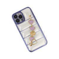 Newface iPhone 13 Pro Max Kılıf Berlin Elcekli Silikon - Mor