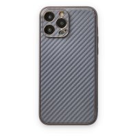 Newface iPhone 13 Pro Max Kılıf Coco Karbon Silikon - Gri