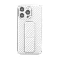 Newface iPhone 13 Pro Max Kılıf Coco Karbon Standlı Kapak  - Beyaz