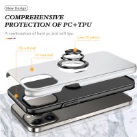 Newface iPhone 13 Pro Max Kılıf Elit Yüzüklü Kapak - Gümüş