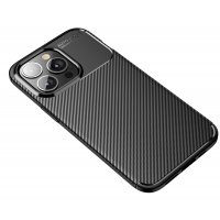 Newface iPhone 13 Pro Max Kılıf Focus Karbon Silikon - Siyah