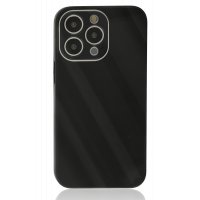 Newface iPhone 13 Pro Max Kılıf Glass Kapak - Siyah