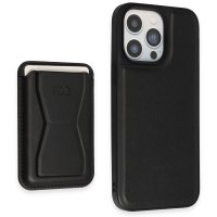 HDD iPhone 13 Pro Max Kılıf HD Deri Luxury Magnet Kartvizitli Kapak - Siyah