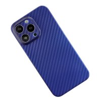 Newface iPhone 13 Pro Max Kılıf Karbon PP Silikon - Mavi