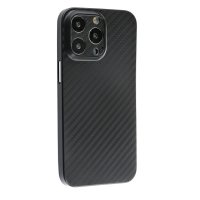 Newface iPhone 13 Pro Max Kılıf Karbon PP Silikon - Siyah