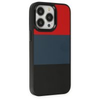 Newface iPhone 13 Pro Max Kılıf King Kapak - Kırmızı-Siyah