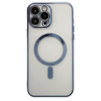 Newface iPhone 13 Pro Max Kılıf Magneticsafe Lazer Silikon - Sierra Blue