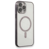 Newface iPhone 13 Pro Max Kılıf Magsafe Lazer Silikon - Siyah