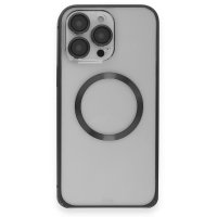 Joko iPhone 13 Pro Max Kılıf Metal Bumper Magneticsafe Kapak - Siyah