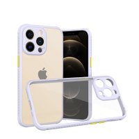 Newface iPhone 13 Pro Max Kılıf Miami Şeffaf Silikon  - Lila