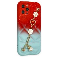 Newface iPhone 13 Pro Max Kılıf Mozart Elcekli Silikon - Kırmızı