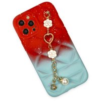 Newface iPhone 13 Pro Max Kılıf Mozart Elcekli Silikon - Kırmızı