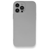 Newface iPhone 13 Pro Max Kılıf Nano içi Kadife  Silikon - Açık Gri