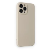 Newface iPhone 13 Pro Max Kılıf Nano içi Kadife Silikon - Bej