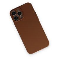 Newface iPhone 13 Pro Max Kılıf Nano içi Kadife Silikon - Kahverengi