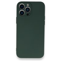 Newface iPhone 13 Pro Max Kılıf Nano içi Kadife  Silikon - Koyu Yeşil