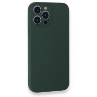 Newface iPhone 13 Pro Max Kılıf Nano içi Kadife Silikon - Koyu Yeşil
