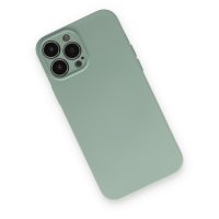 Newface iPhone 13 Pro Max Kılıf Nano içi Kadife Silikon - Su Yeşili