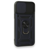 Newface iPhone 13 Pro Max Kılıf Pars Lens Yüzüklü Silikon - Lacivert