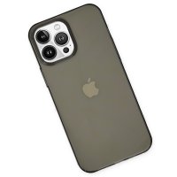 Newface iPhone 13 Pro Max Kılıf Pc Sert Şeffaf Kapak - Siyah