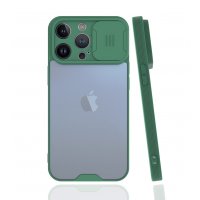 Newface iPhone 13 Pro Max Kılıf Platin Kamera Koruma Silikon - Yeşil