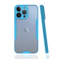 Newface iPhone 13 Pro Max Kılıf Platin Silikon - Mavi