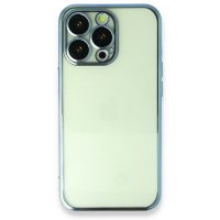 Newface iPhone 13 Pro Max Kılıf Razer Lensli Silikon - Açık Mavi