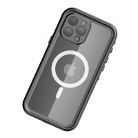 Newface iPhone 13 Pro Max Kılıf Red Pepper Magneticsafe Su Geçirmez Kılıf - Siyah-Gri