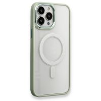 Newface iPhone 13 Pro Max Kılıf Room Magsafe Silikon - Su Yeşili