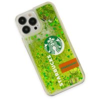 Newface iPhone 13 Pro Max Kılıf Starbuck Sulu Silikon - Açık Yeşil