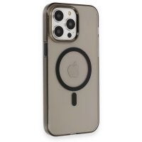 Newface iPhone 13 Pro Max Kılıf Tron Şeffaf Magsafe Kapak - Siyah