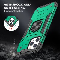 Newface iPhone 13 Pro Max Kılıf Zegna Yüzüklü Silikon Kapak - Koyu Yeşil