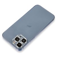 Newface iPhone 13 Pro Max Metal Kamera Lens Koruma Cam - Gümüş