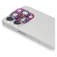Newface iPhone 13 Pro Max Pers Alüminyum Kamera Lens - Rainbow