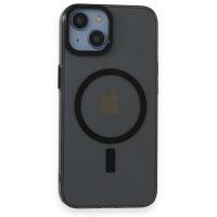 Newface iPhone 14 Kılıf Anka PC Magneticsafe Sert Metal Kapak - Siyah