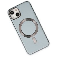 Newface iPhone 14 Kılıf Coco Deri Magneticsafe Silikon - Sierra Blue
