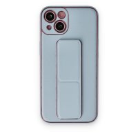 Newface iPhone 14 Kılıf Coco Deri Standlı Kapak - Sky Blue