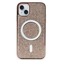 Newface iPhone 14 Kılıf Diamond Magsafe Kapak - Pembe