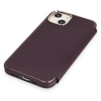 Newface iPhone 14 Kılıf Dolpin Kapaklı - Derin Mor