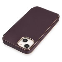 Newface iPhone 14 Kılıf Dolpin Kapaklı - Derin Mor